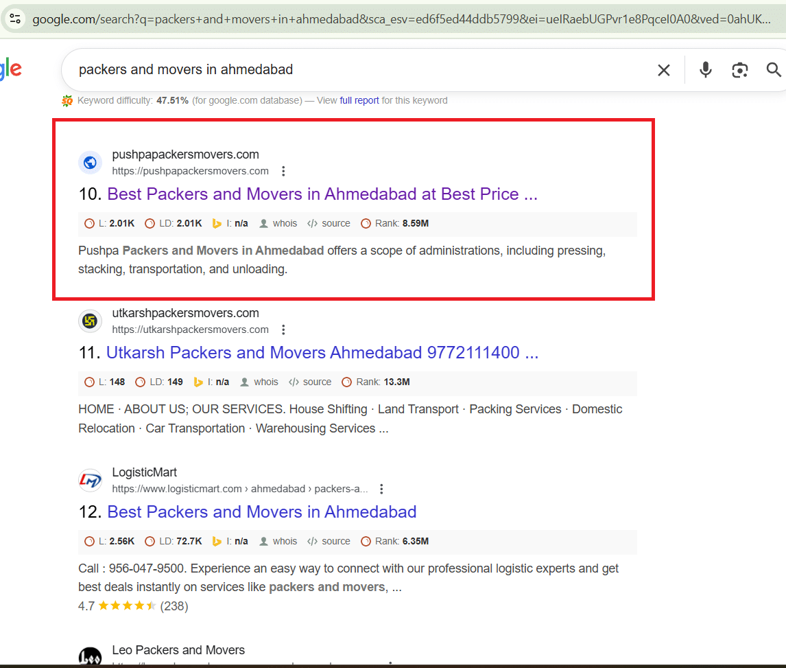 Pushpa Packrs ahmedbad