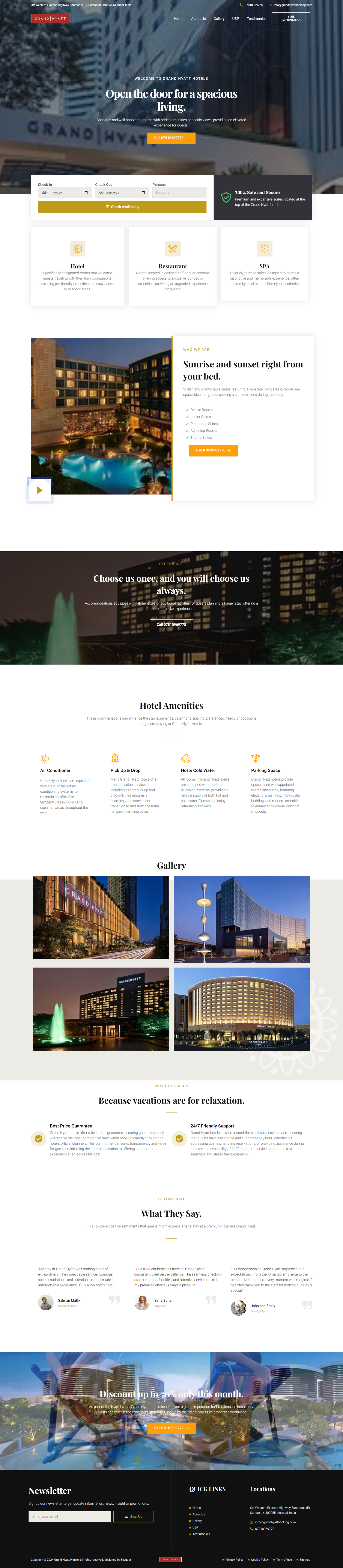 Grand Hayaty Hotel Website